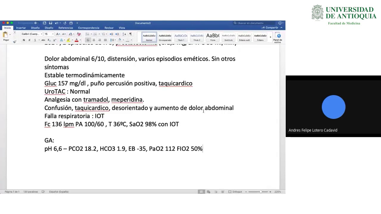 Taller de Gases Arteriales: Caso Estrella - Dr. Andrés Felipe Lotero