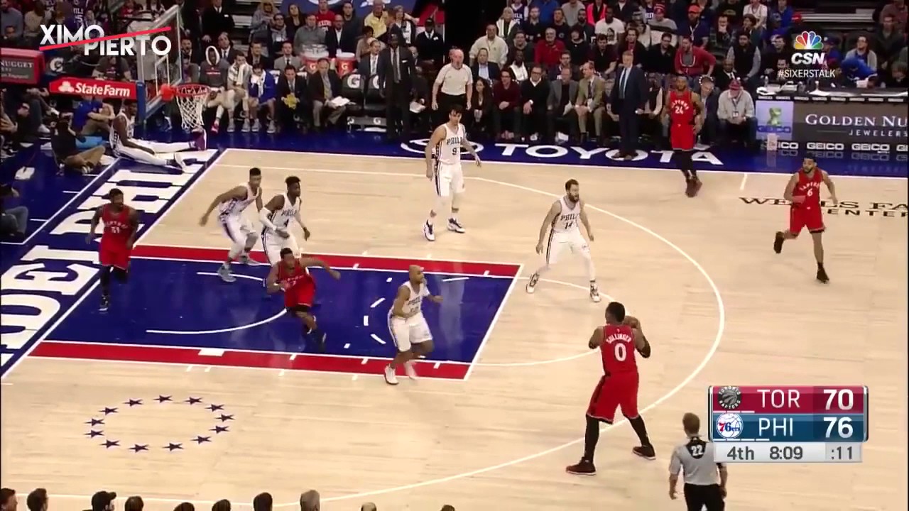 Two blocks Dario Šarić vs Toronto Raptors