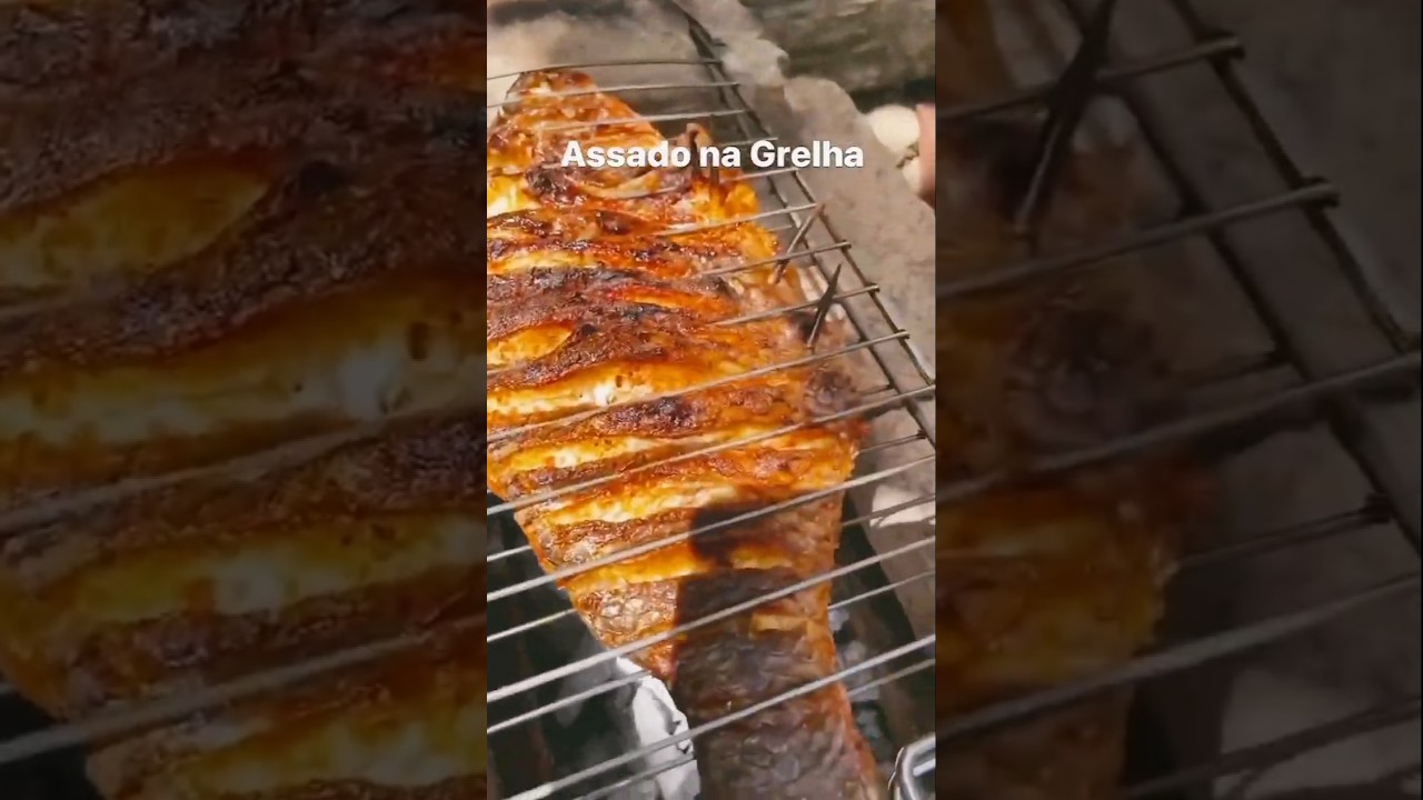 Peixe assado #agro #peixeassado#peixe#churrascocarnedeespeto #M7851056