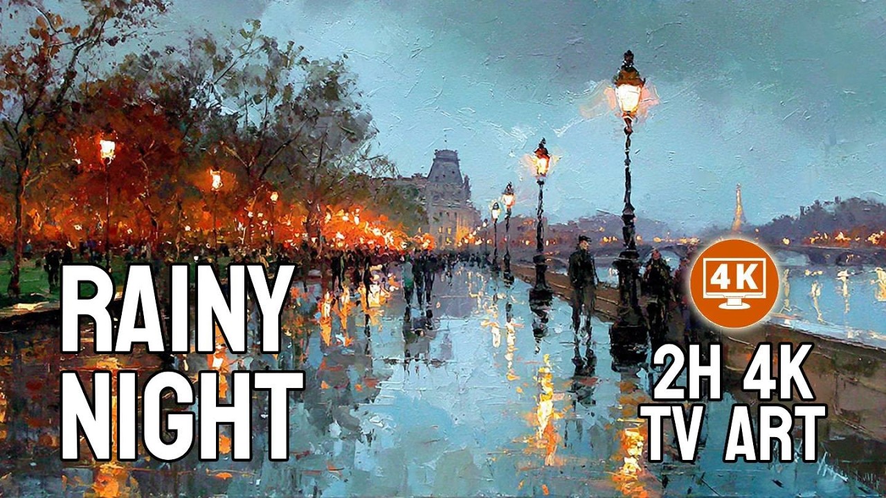 Rainy Night Reflections | 4K TV Art | 2 Hours Ambient Gallery Loop