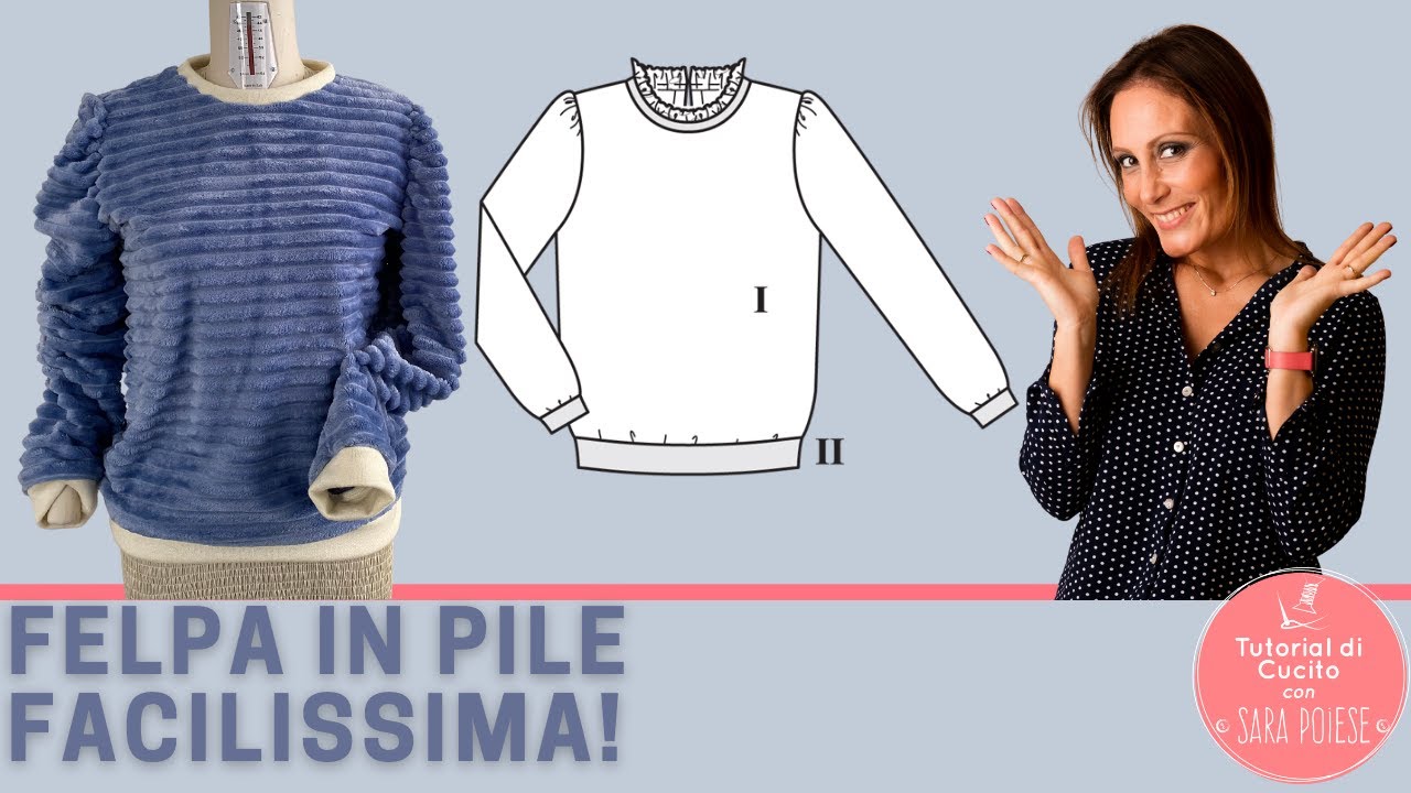 Cucire felpa facilissima - cartamodello Burda - in sartoria con Sara Poiese