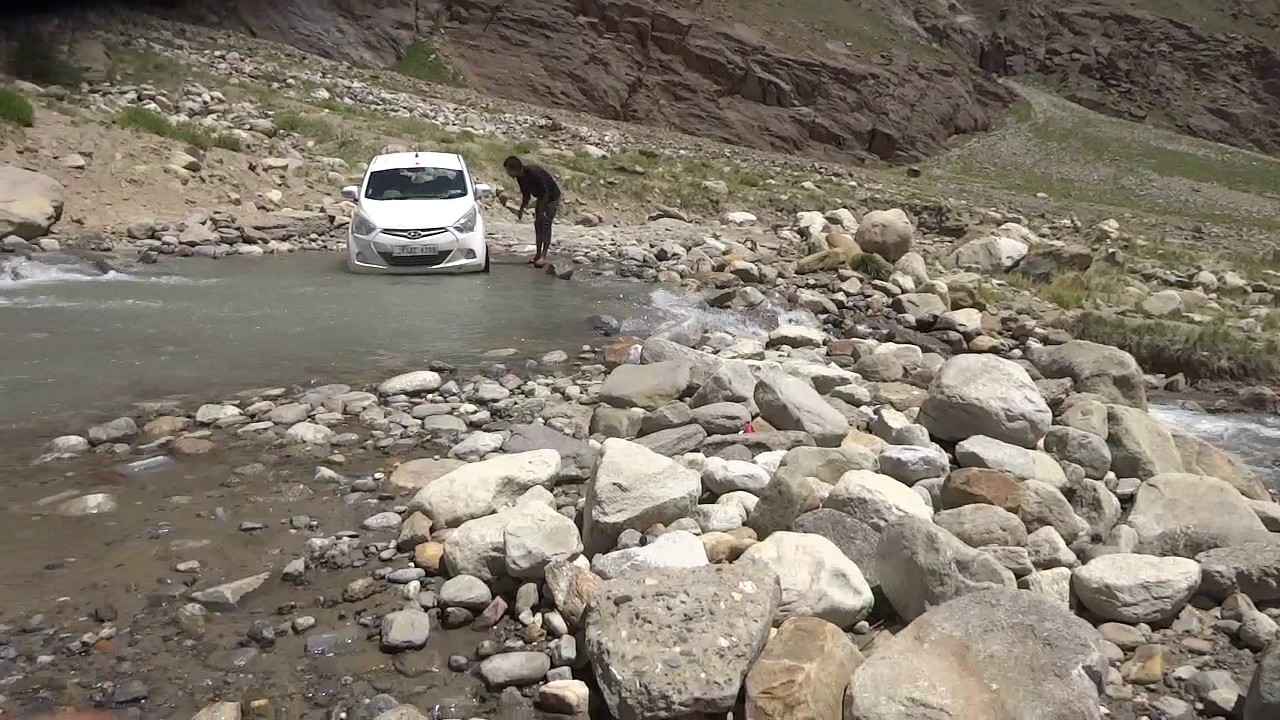 River crossing ladakh "leh to  zanskar"
