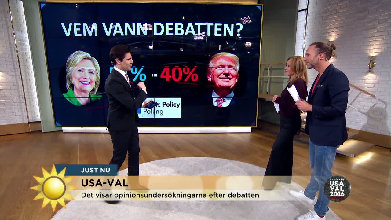 Vem vann presidentvalsdebatten i USA? - Nyhetsmorgon (TV4)