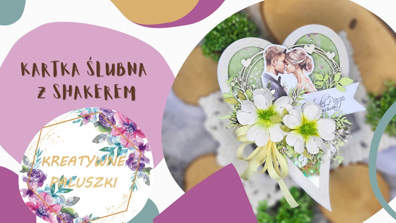 Kartka ślubna z shakerem