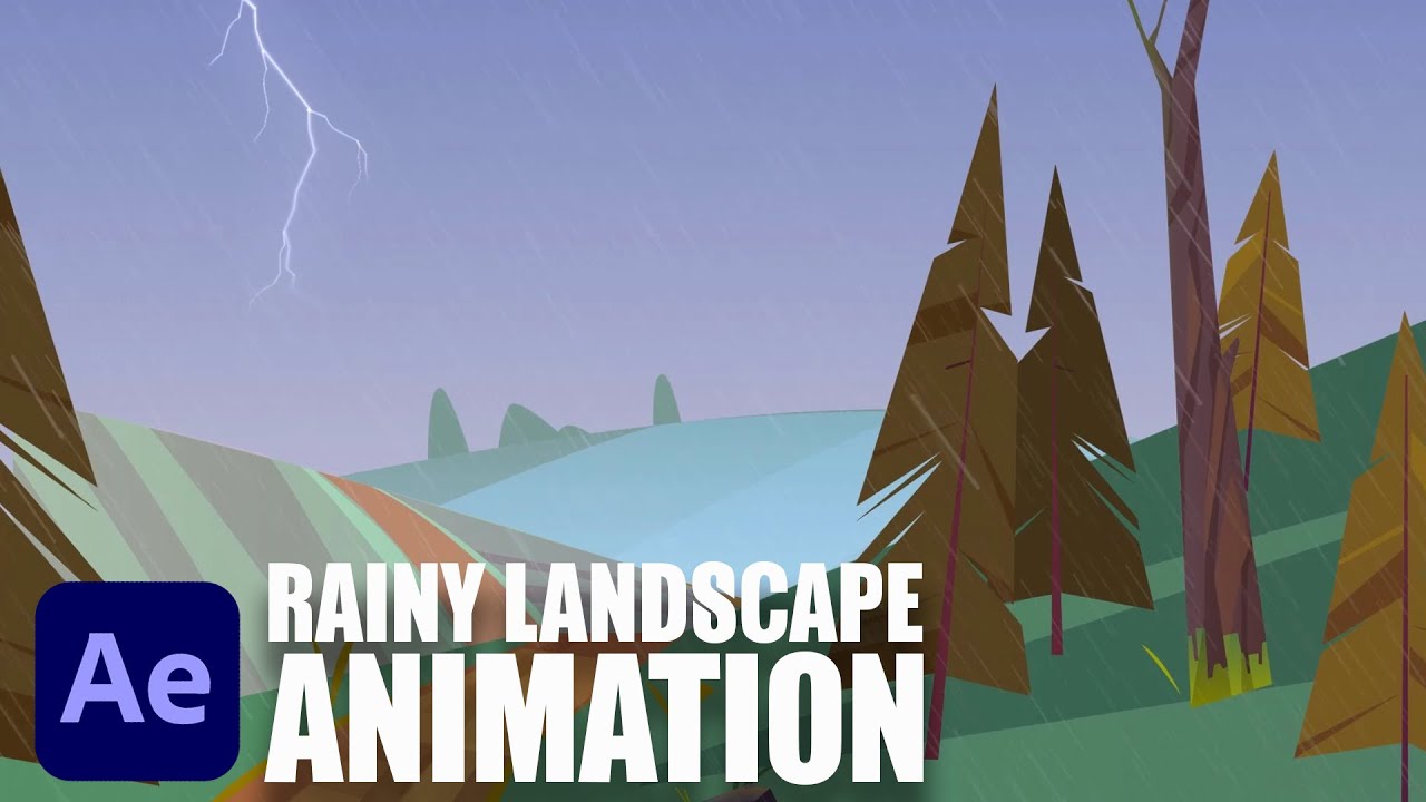 Rainy Landscape Animation in After Effects