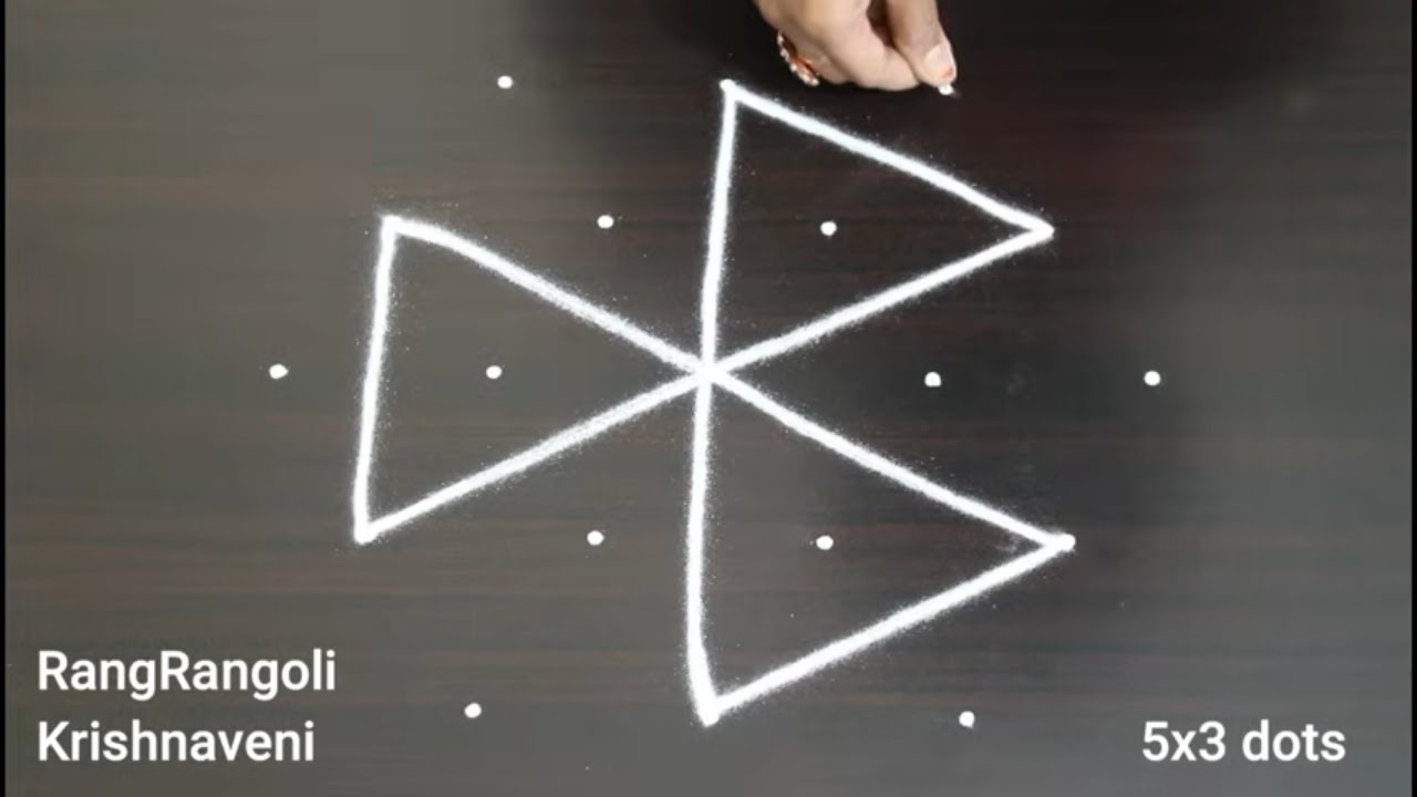 🌷Traditional Kolams(5x3 dots)🌷Easy Daily Muggulu by RangRangoli Krishnaveni