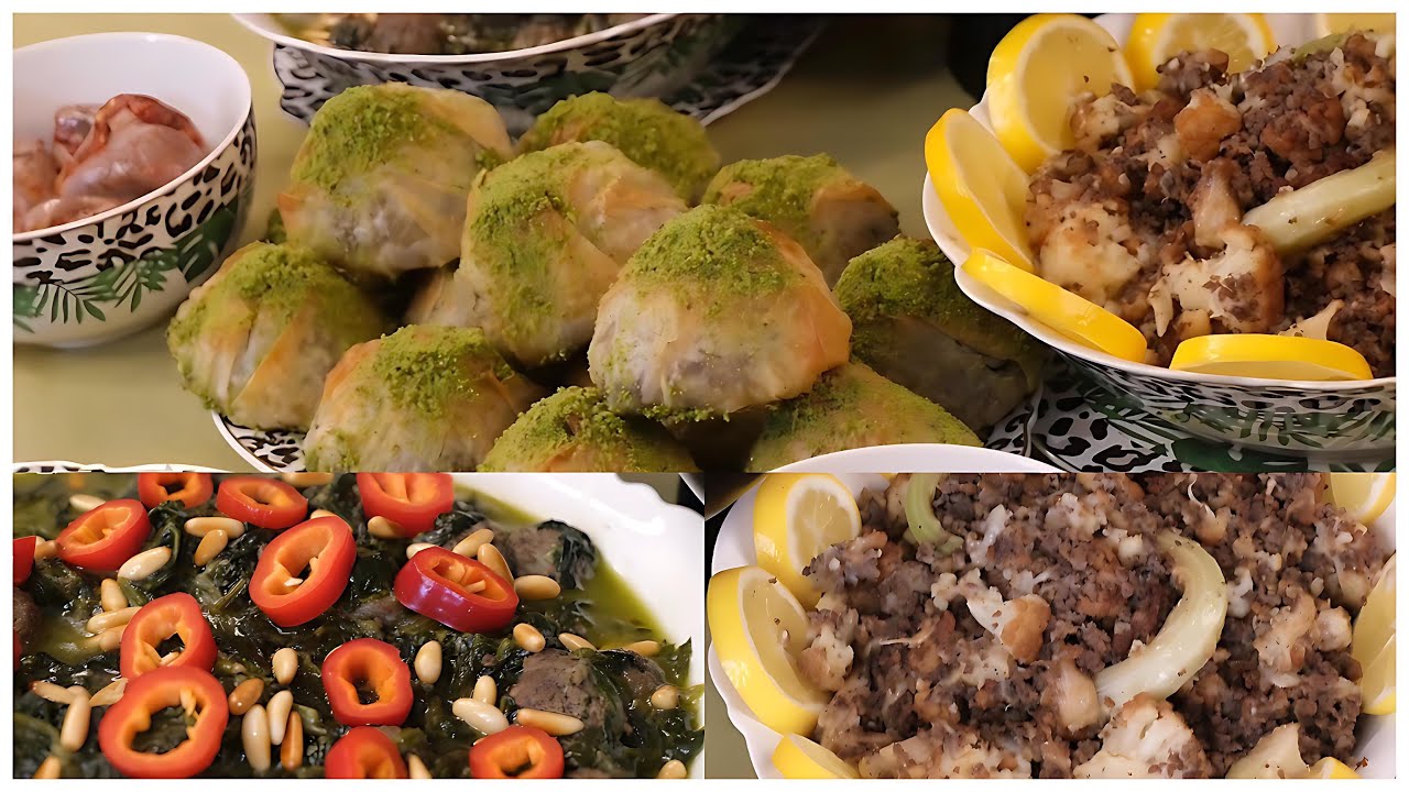 السبانخ مع كور الكفتة والقرنبيط باللحمة المفرومةً الذ غداء صحي وسريع بطعم خيال