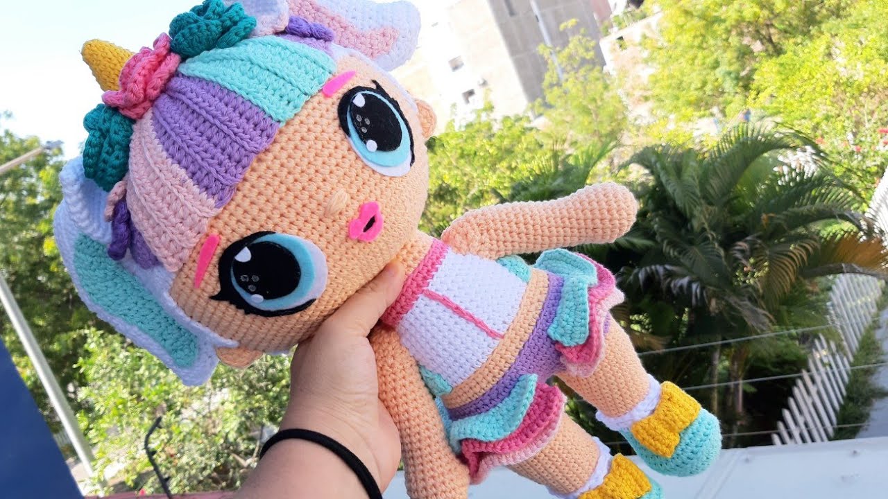 MUÑECA LOL UNICORNIO AMIGURUMI A CROCHET - CÓMO TEJER BRAZOS Y ARTICULAR CABEZA