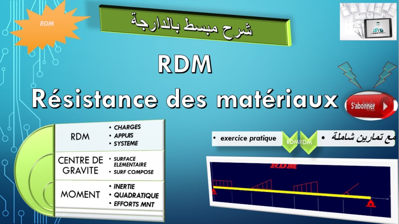 partie 1 : RDM R&eacute;sistance des mat&eacute;riaux شرح مبسط بالدارجة