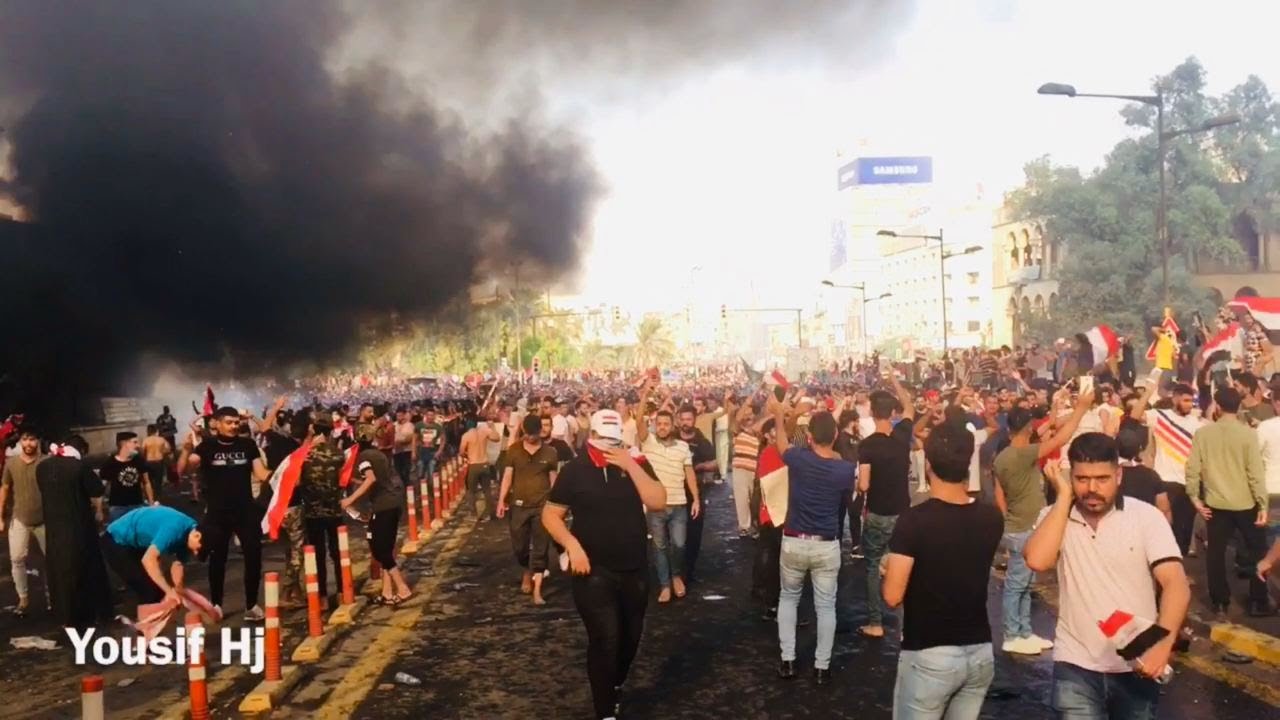 مشاهد من مظاهرات العراق | ثورة اكتوبر | بغداد ساحة التحرير | 2019/10/1