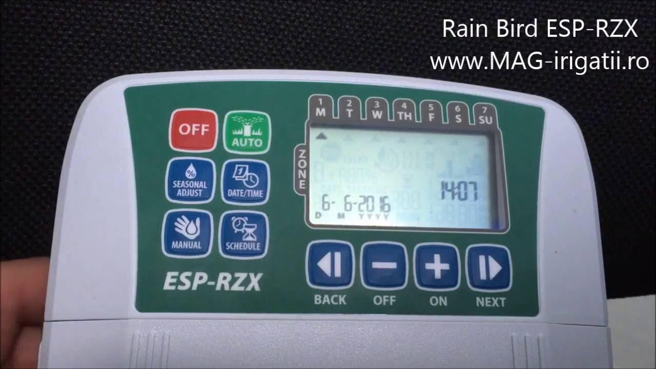Programator irigatii Rain Bird ESP-RZX. Setari si programare.