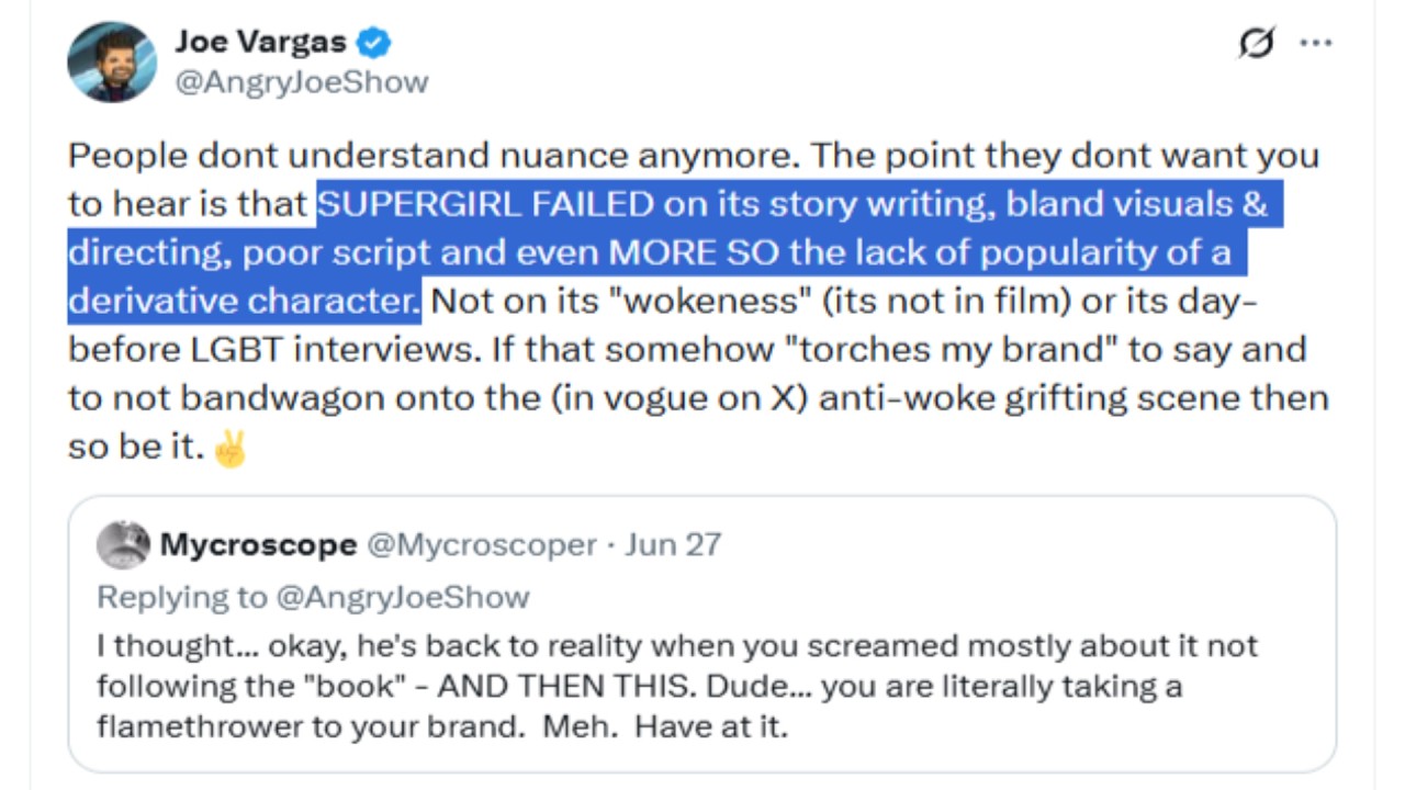 Why Angry Joe Is Wrong About Supergirl