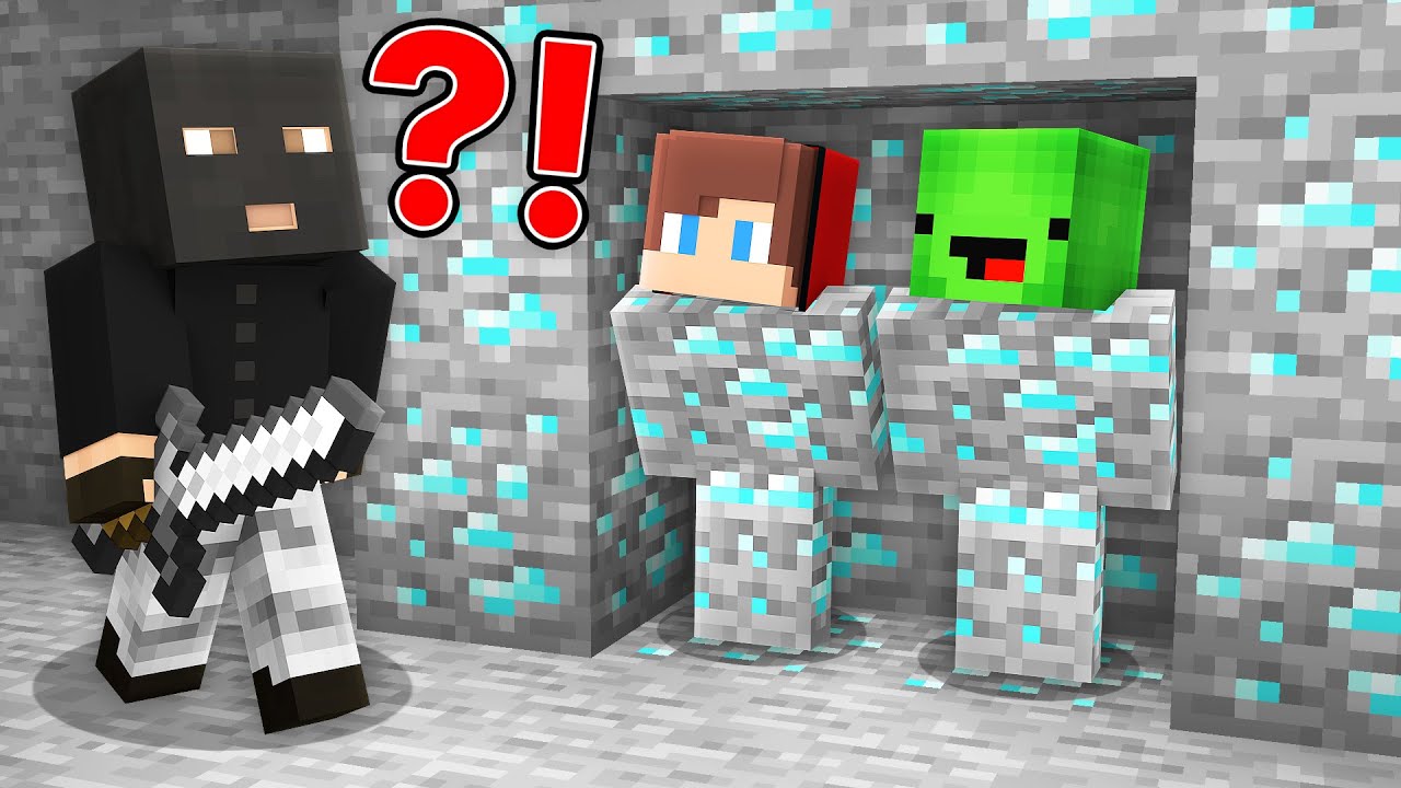 JJ and Mikey Pranked as Diamond - Maizen Minecraft Animation