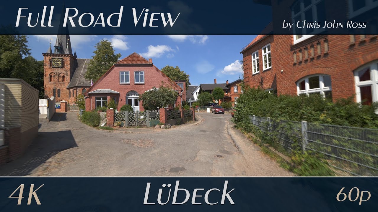 Lübeck, Germany: Schlutup - Mecklenburger Straße, Schlutuper Kirchstraße, Haler Ort - 4K (2160p/60p)