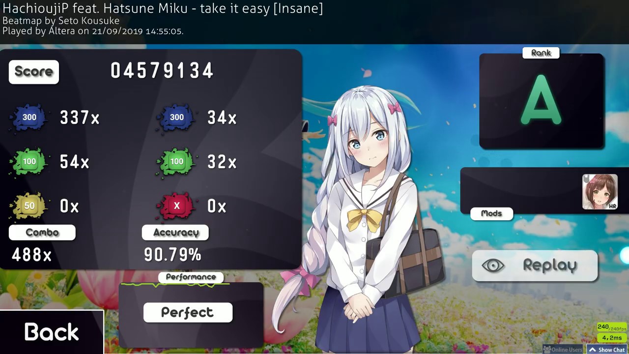 【osu!】HachioujiP feat. Hatsune Miku - take it easy [Insane] +HR