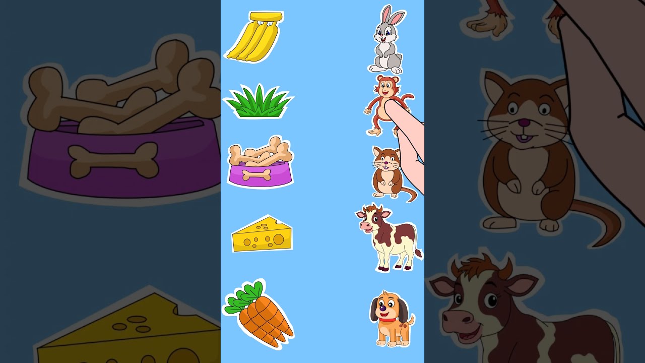 What Do Animals Eat? 🦁🍎 Fun Guessing Game! #shorts