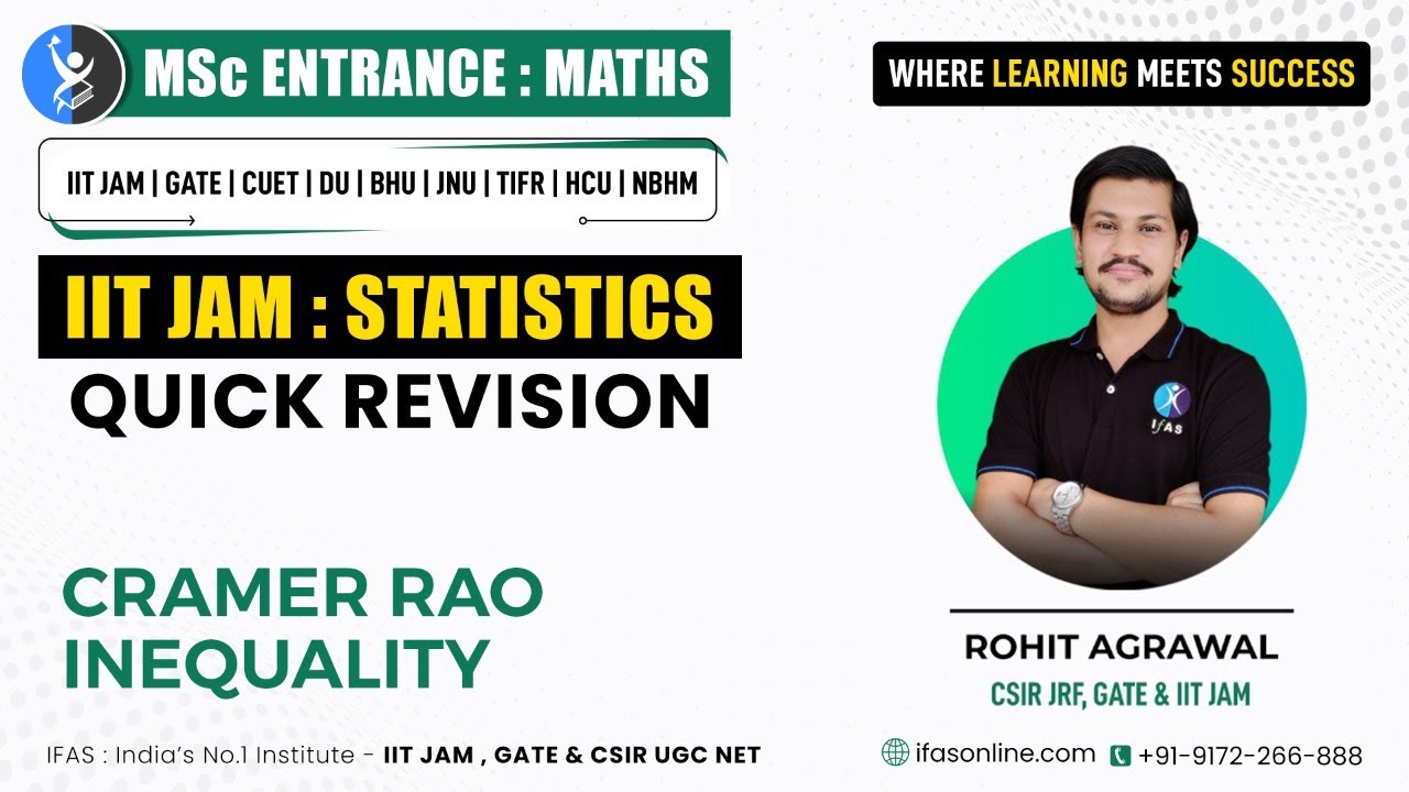 CRAMER RAO INEQUALITY || SHORT CONCEPT FOR IIT JAM || STATISTICS