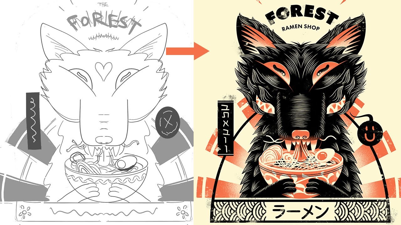Ramen Shop Poster Design Process