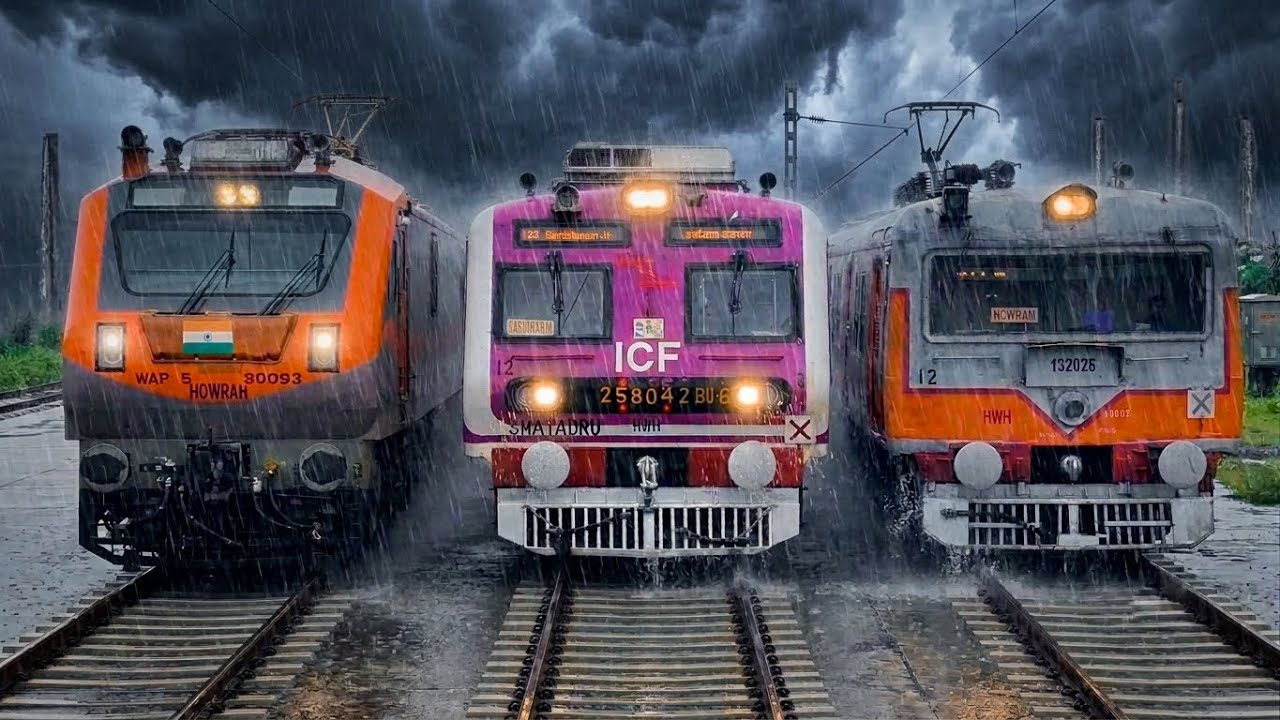 Non-Stop High Speed Train Videos in Rain 🌧️ Indian Railway Trains Spotting in Monsoon