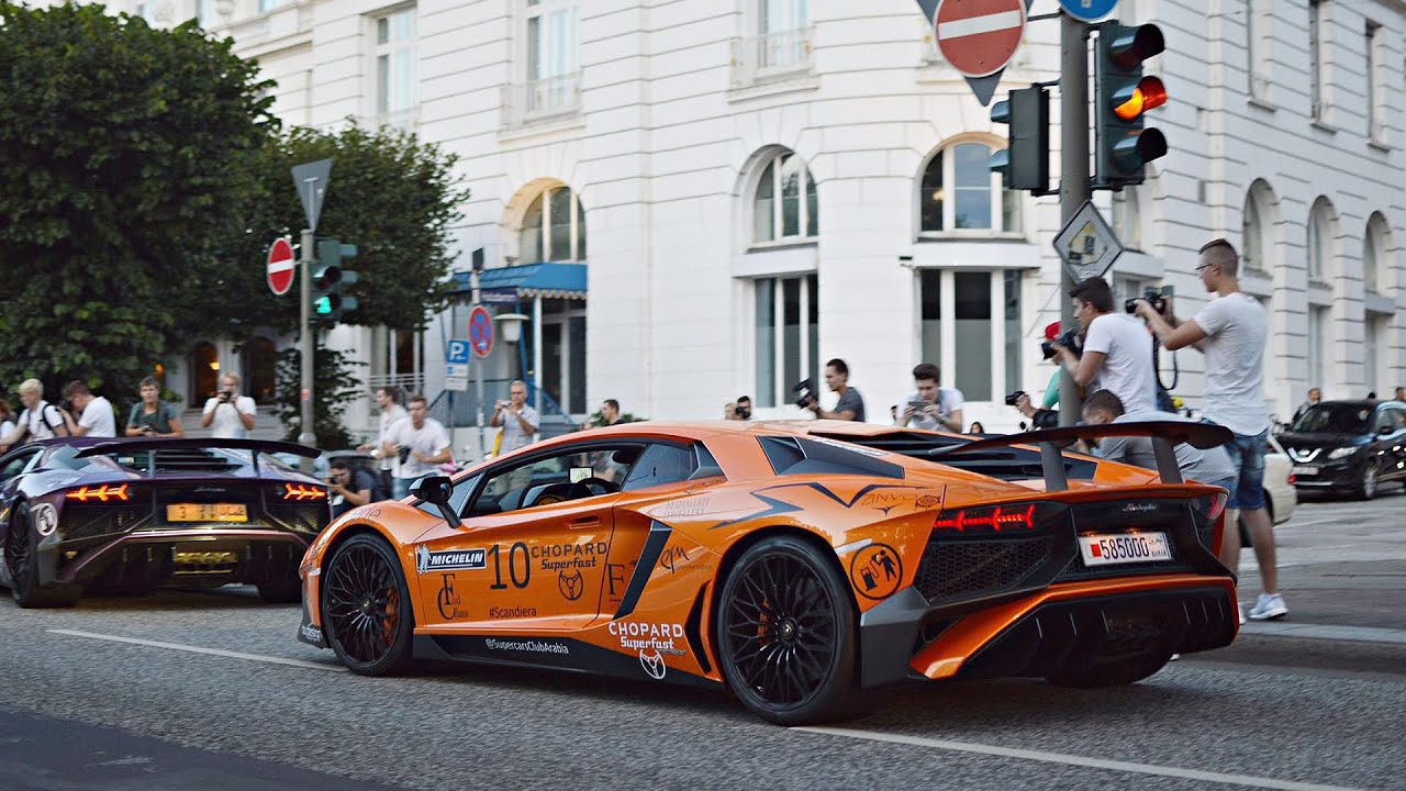 Supercars Club Arabia in Hamburg - 5x Aventador SV MADNESS!!