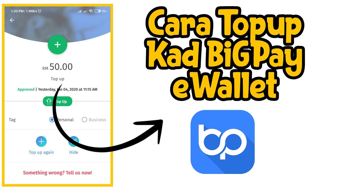 Cara Topup Card BigPay Ewallet (online banking)