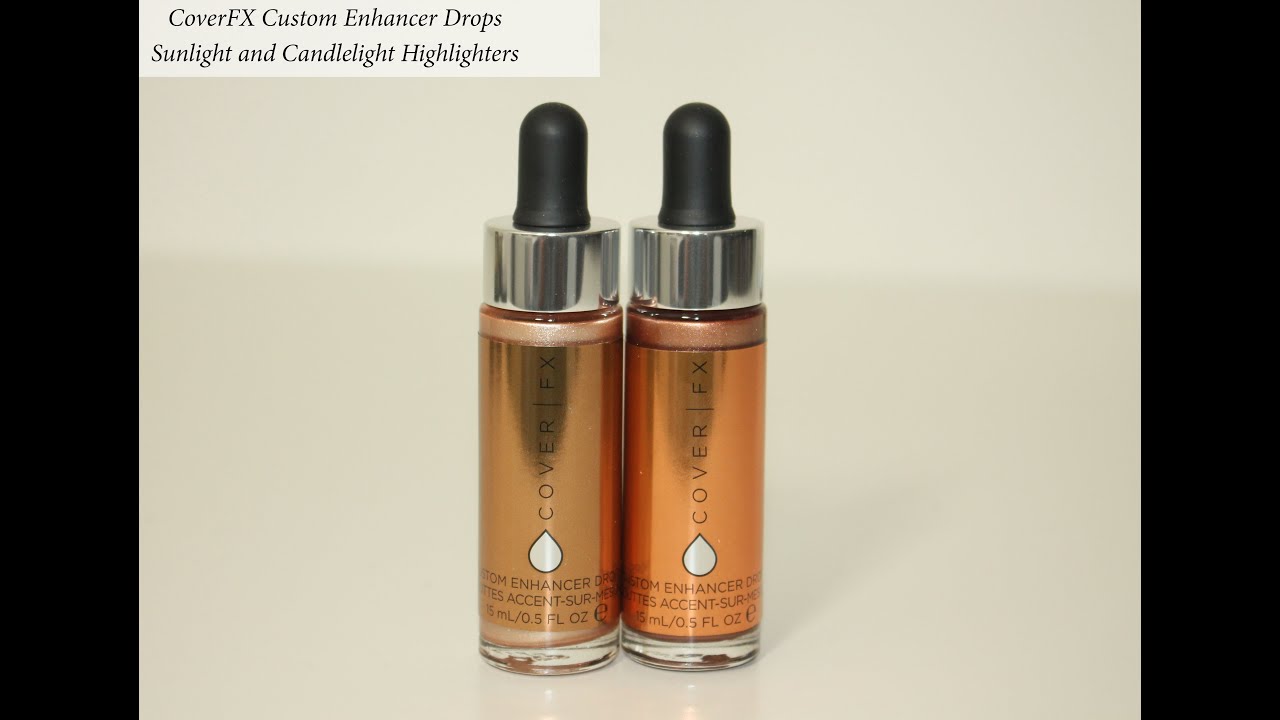 CoverFX Custom Enhancer Drops - Sunlight and Candlelight Highlighter Quick Swatches