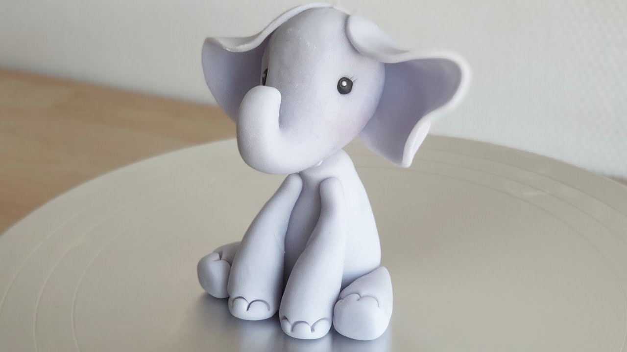 Tutoriel,Éléphant en pâte à sucre.