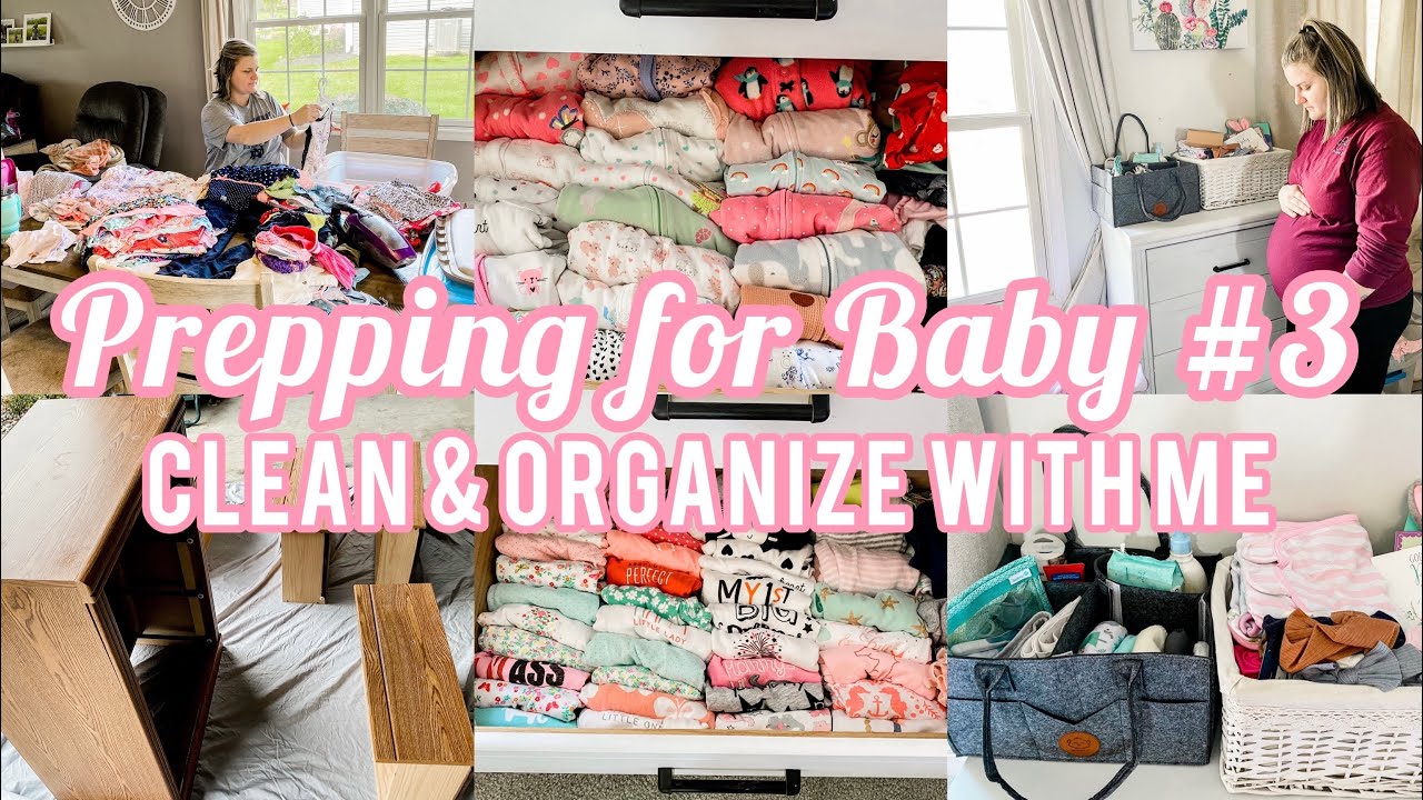 PREPPING FOR BABY #3 | CLEAN & ORGANIZE WITH ME | PREPARING FOR BABY GIRL | NEST WITH ME | MEGA MOM