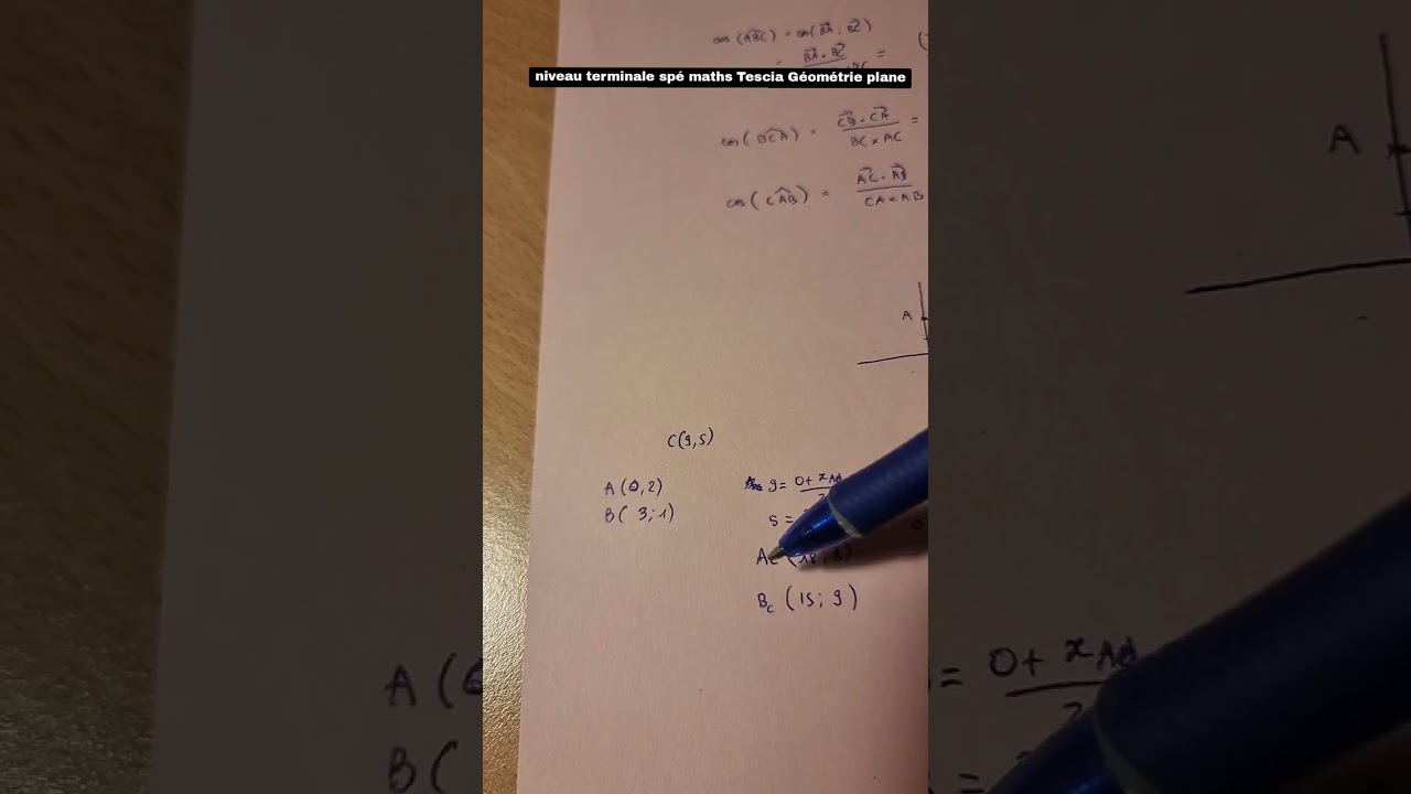 Correction Tescia 2026 Sujet 1 -Mathématiques Générales - Exercice 1 - Géométrie Plane