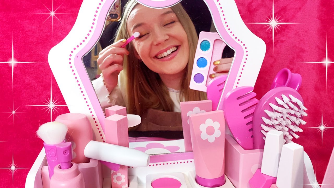 ASMR Wooden Makeup on Myself! (Whispered, Layered Sounds)