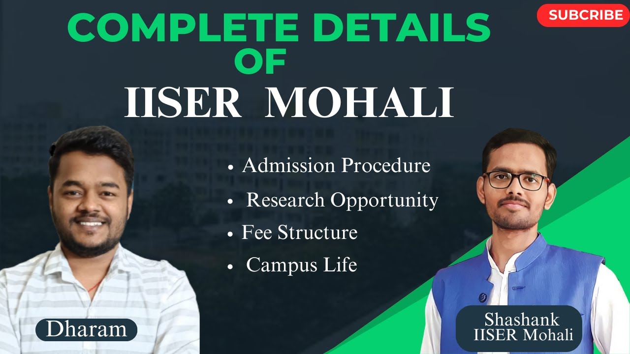Complete Details of IISER  | MSc and Int. PhD from IISER MOHALI | Research Opportunities #iitjam2024