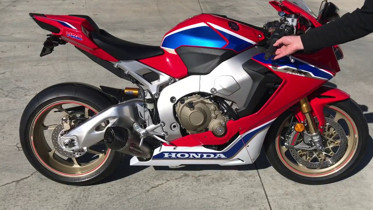 2017-19 Honda CBR1000RR SP2 Stock vs Yoshimura Alpha T slip-on