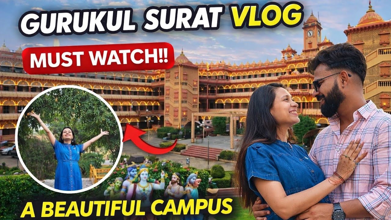Gurukul Surat Temple 🙏🔔Culture | Education | Discipline |Full campus tour & real vibes inside !