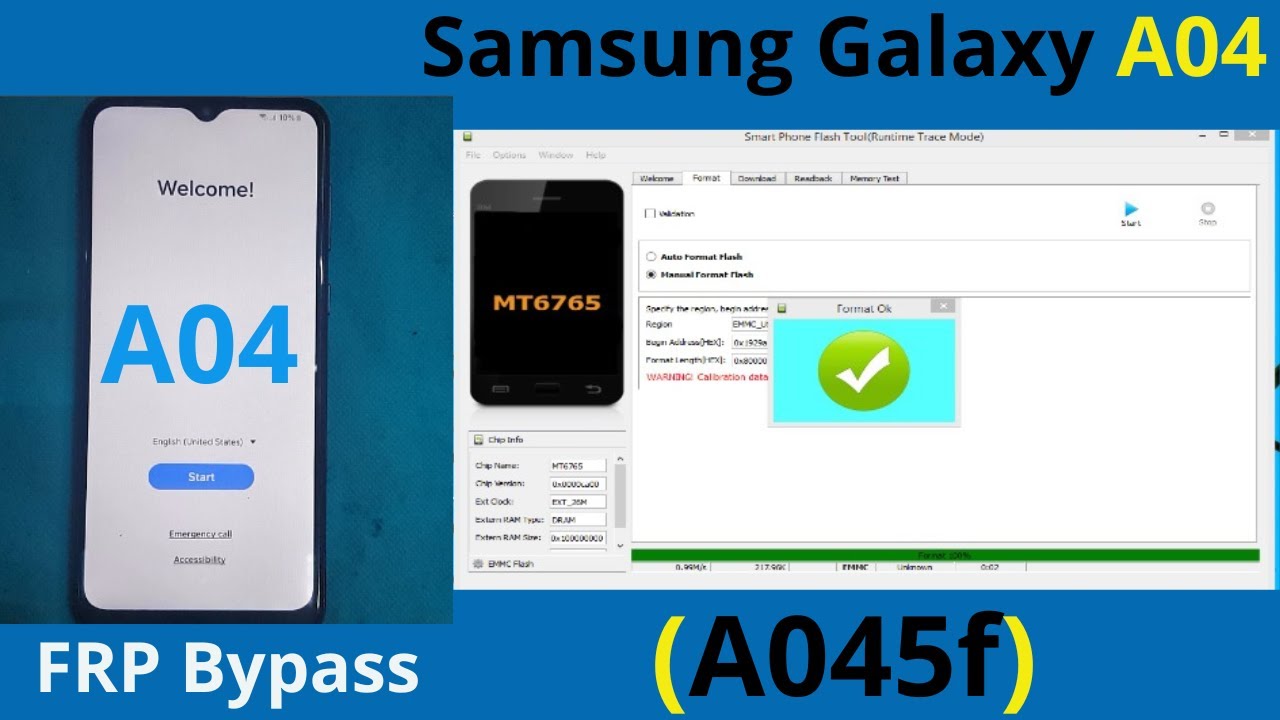 samsung A04 | frp bypass with SP flash tool