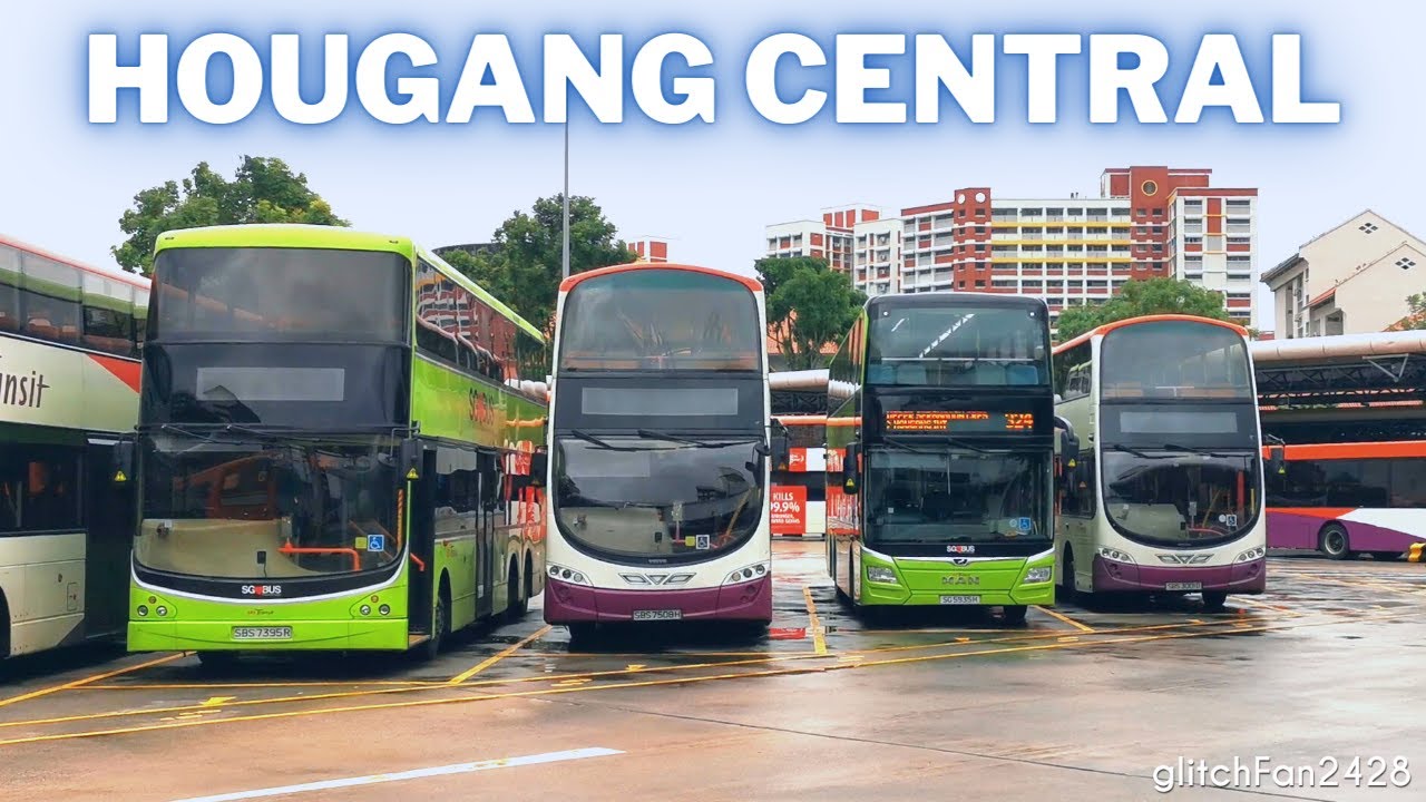 Buses at Hougang Central Bus Interchange, Singapore 2021