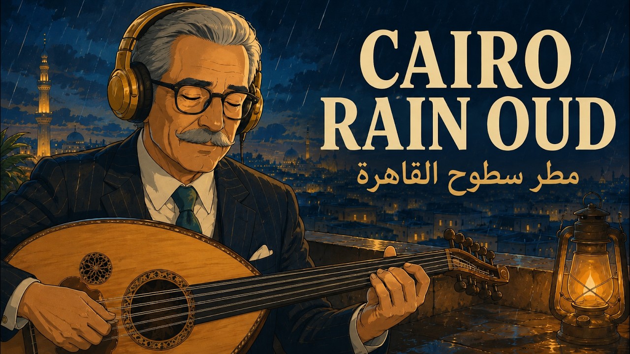 Cairo Rooftop Rain | Oud Tarab LoFi  | Arabic Jazz Study |مطر سطوح القاهرة