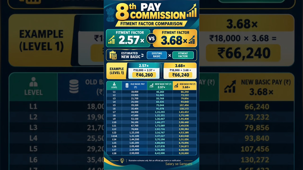 8th pay commission salary structure fitment factor