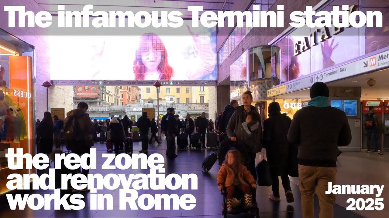 Passeggiata in Zona Rossa: Stazione Termini e la Nuova Piazza dei Cinquecento. Roma 4K 50 fps