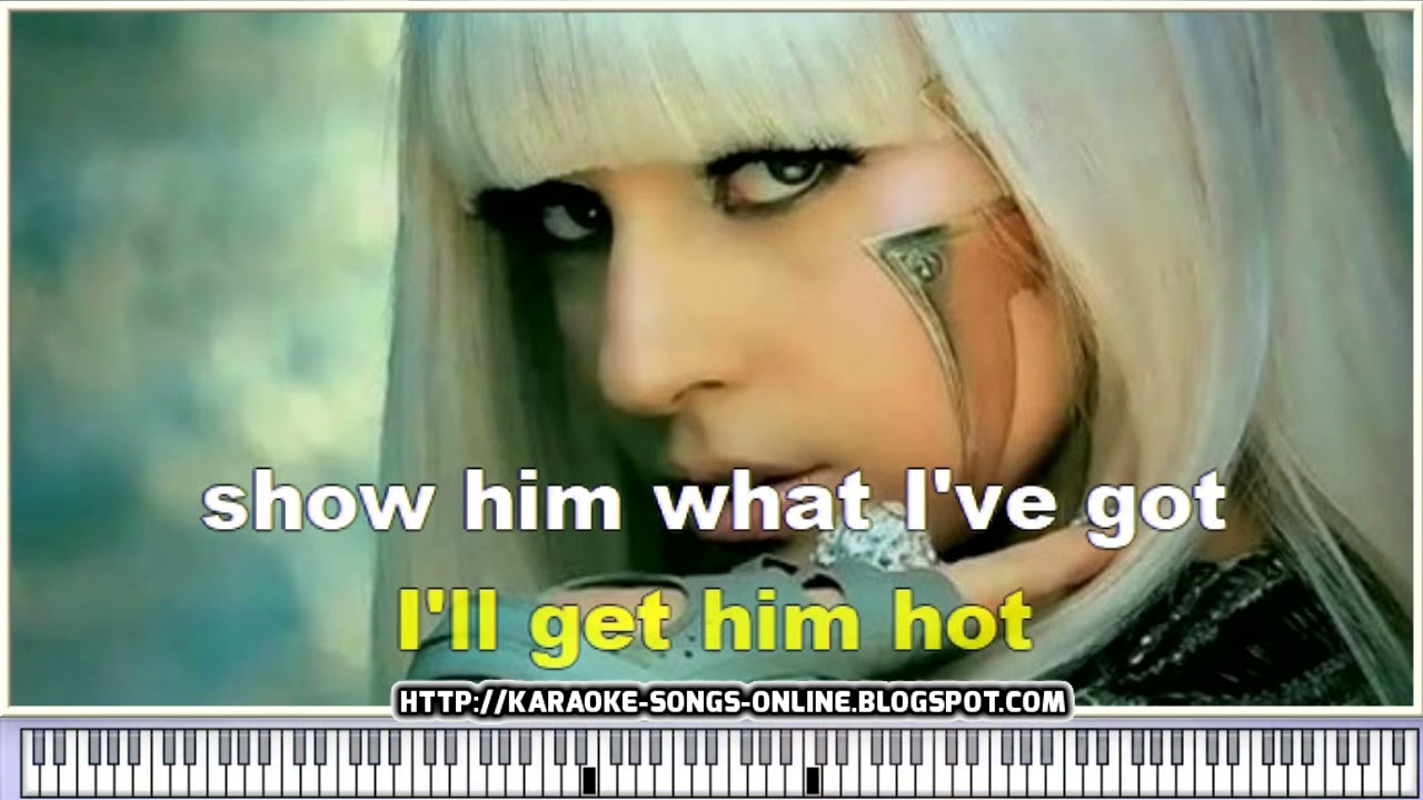 Lady Gaga - Poker Face - Karaoke Instrumental Version with virtual piano & lyrics - YOUTUBE  video