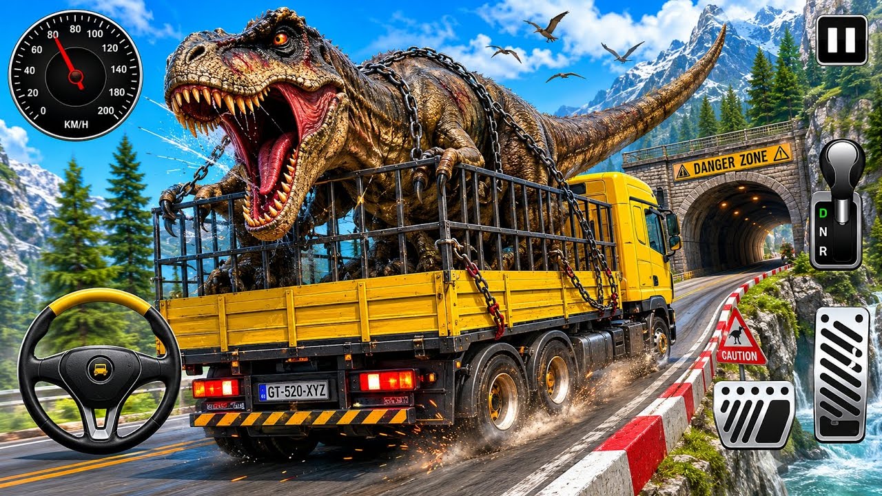 Angry Dinosaur vs Cargo Truck 🦖 | Jurassic City Dinosaur Transport Challenge
