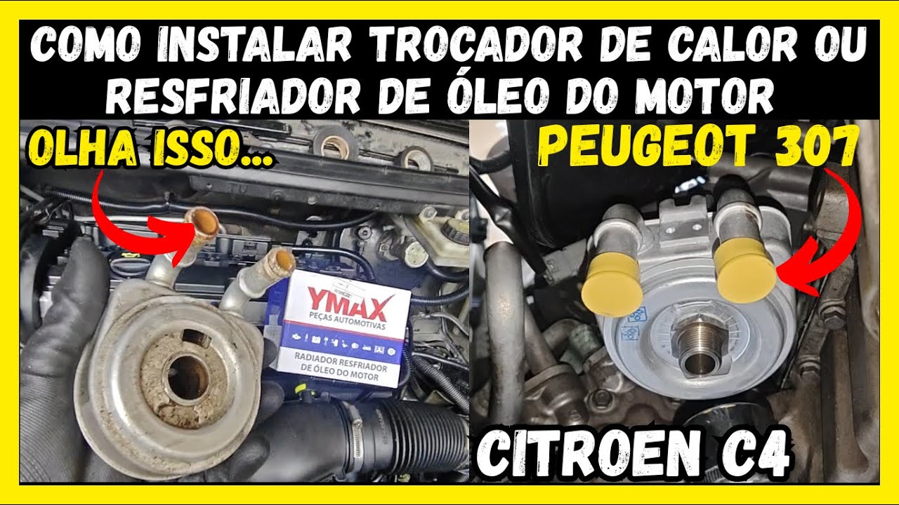 Como Instalar Trocador De Calor Resfriador De Óleo Do Motor Peugeot 307, Citroen C4 Picasso Completo