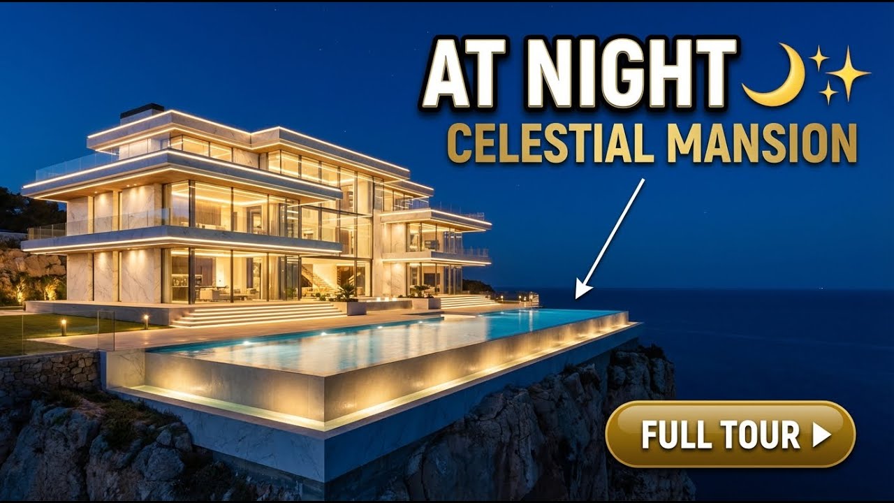 ✨🌙 This Celestial Mega Mansion at Night Is Unreal… | Pure Billionaire Luxury (Full Luxury AI Tour)