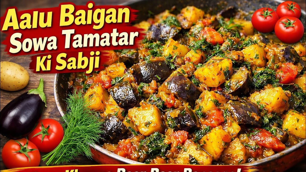 Aalu Baigan Sowa Tamatar Ki Sabji 😋 | Ek Baar Banaoge Baar Baar Mangenge | Easy Desi Recipe