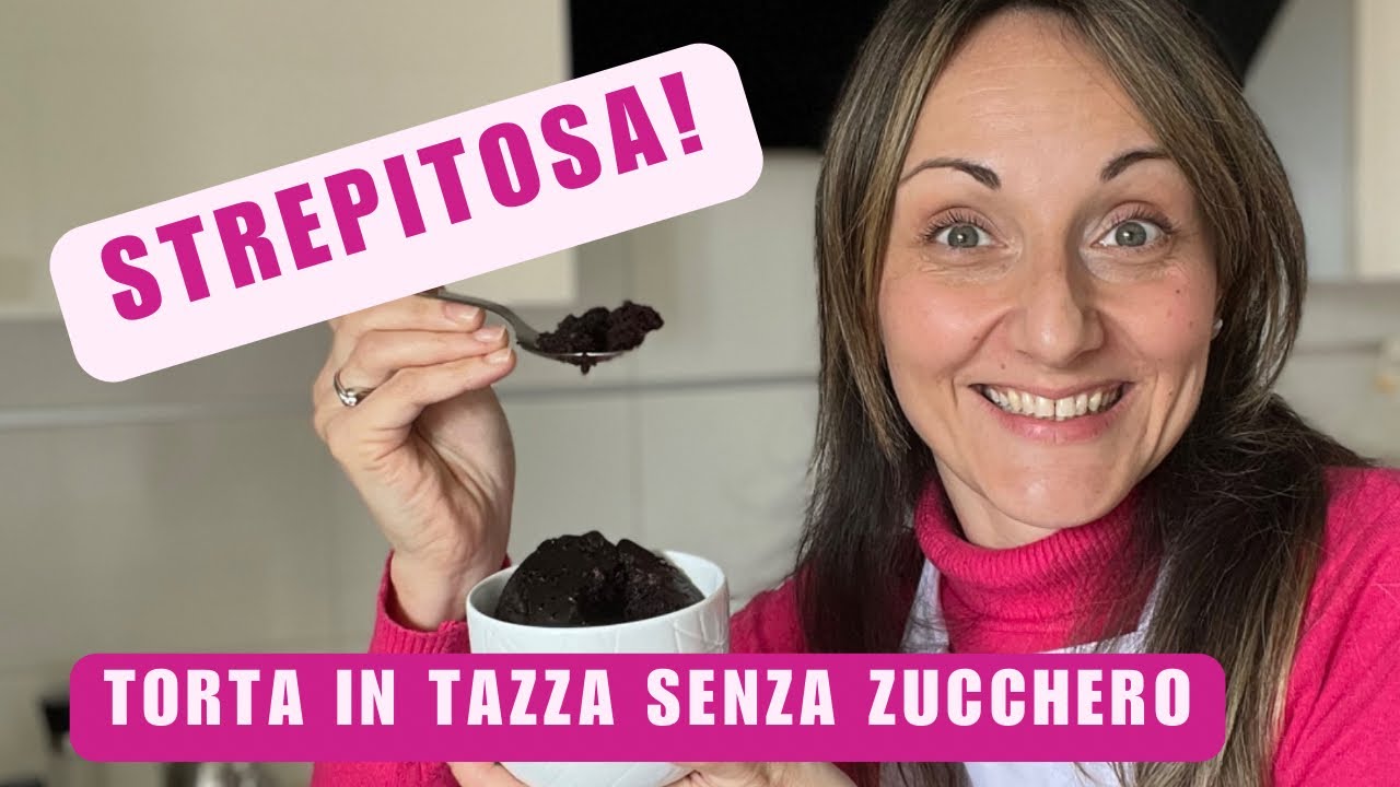 Ricetta senza zucchero: torta in tazza con cuore di cioccolato