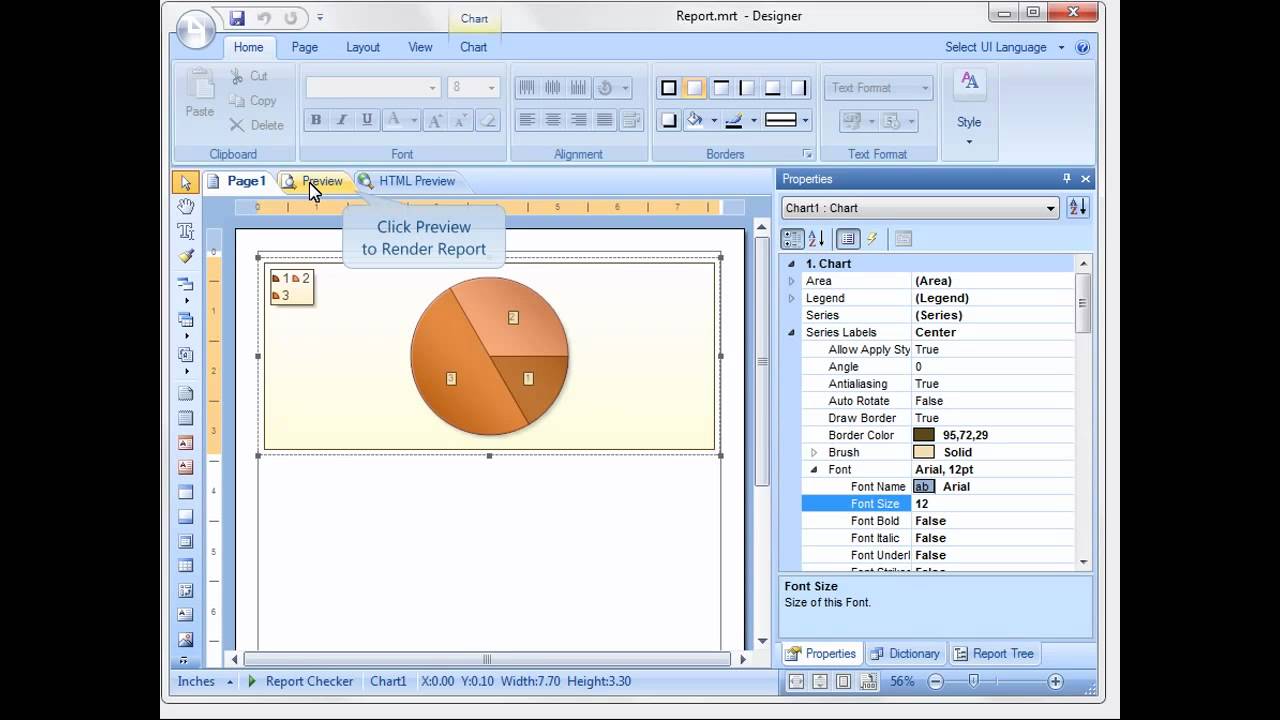 Pie in Report (Chart) - Stimulsoft Reports - [Shot on version 2012.1]