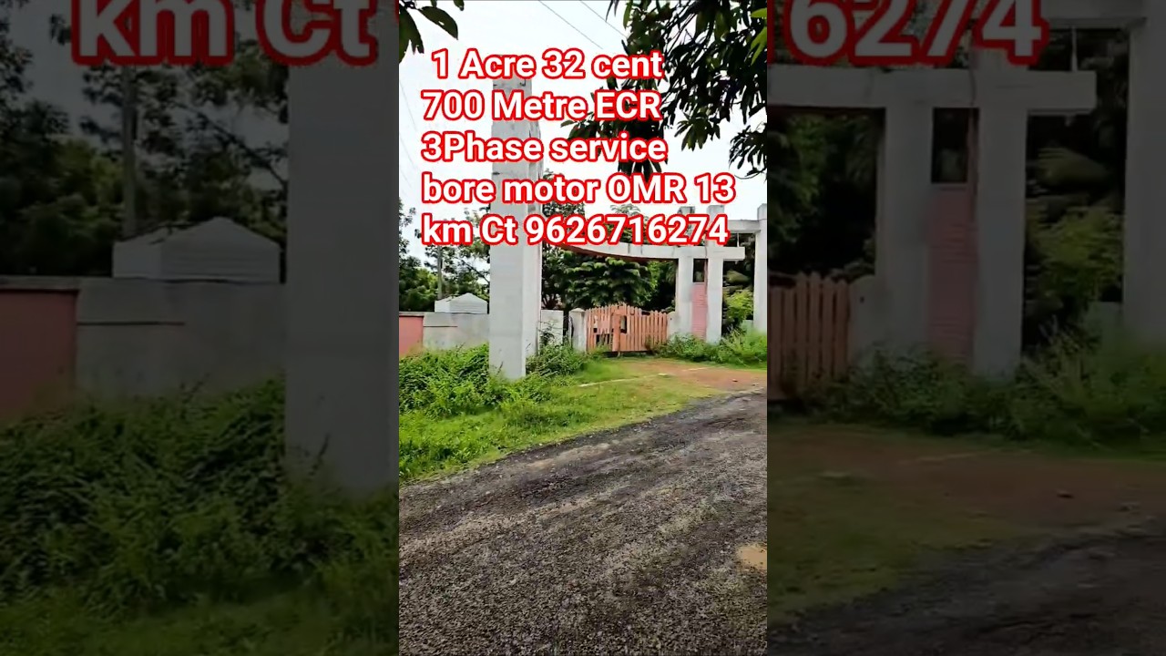 1 Side ECR Road 2 Side Back Water 1 Acre 32 Cent Punjai Poonthandalam Village Nearby OMR Poonjeri