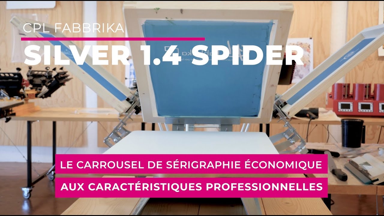 CPL Fabbrika. Carrousel pour sérigraphie 4 couleurs Silver 1.4 Spider. Acier. Fabriqué en Italie.