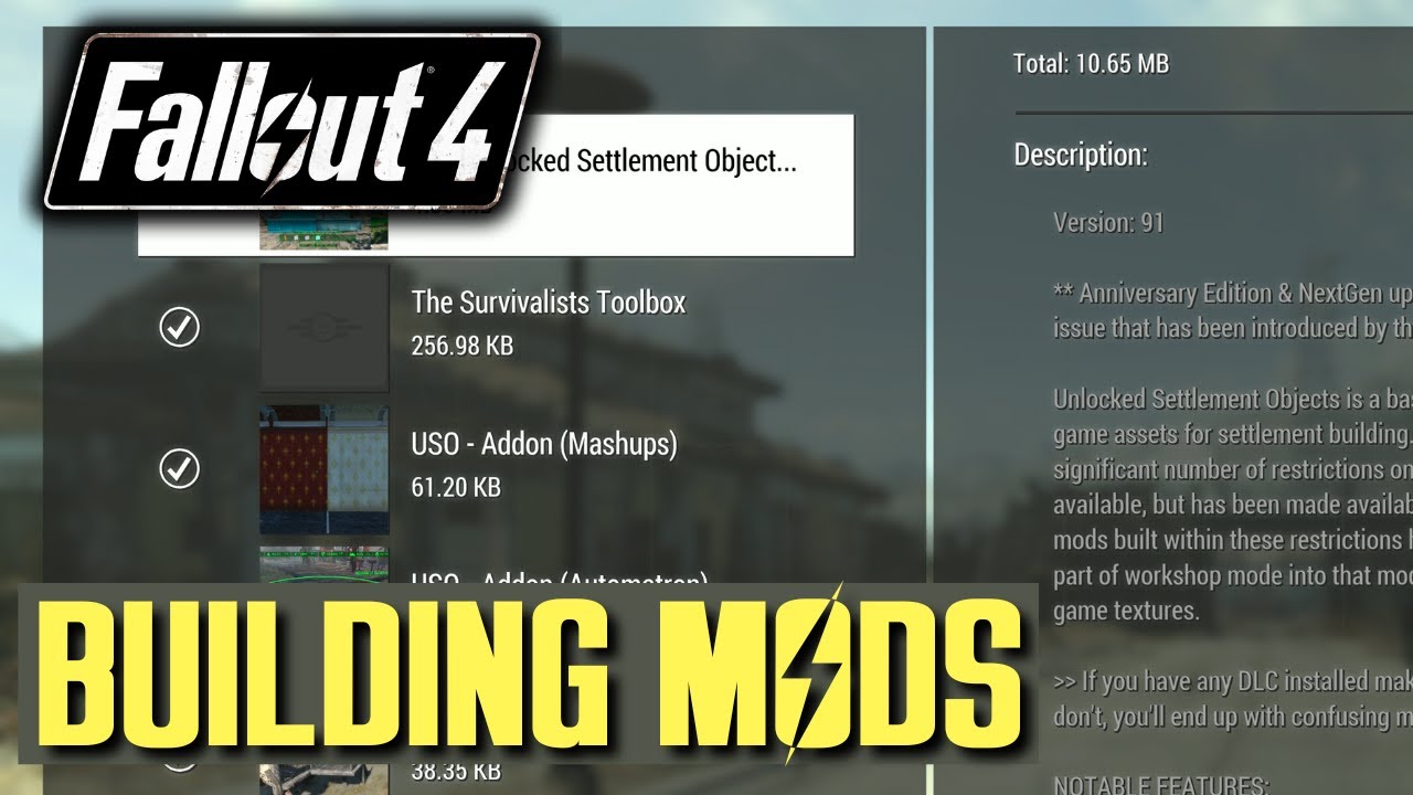 Fallout 4 - Mods for Settlement Building