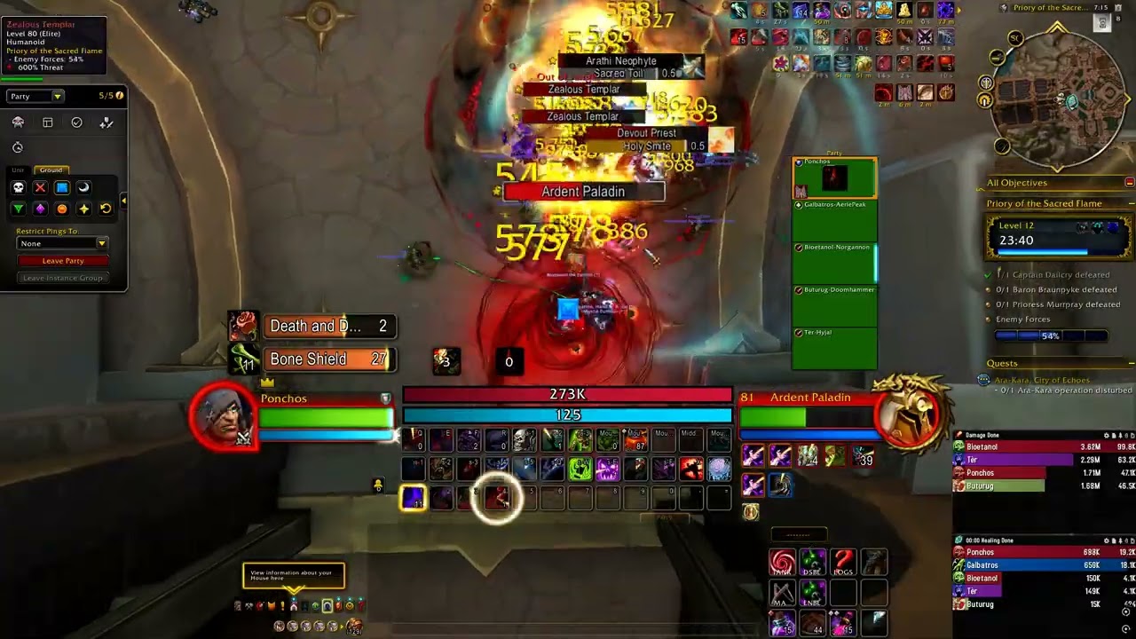 The War Within: Blood Death Knight - Priory of the Sacred Flame +12 - Smoothest so far