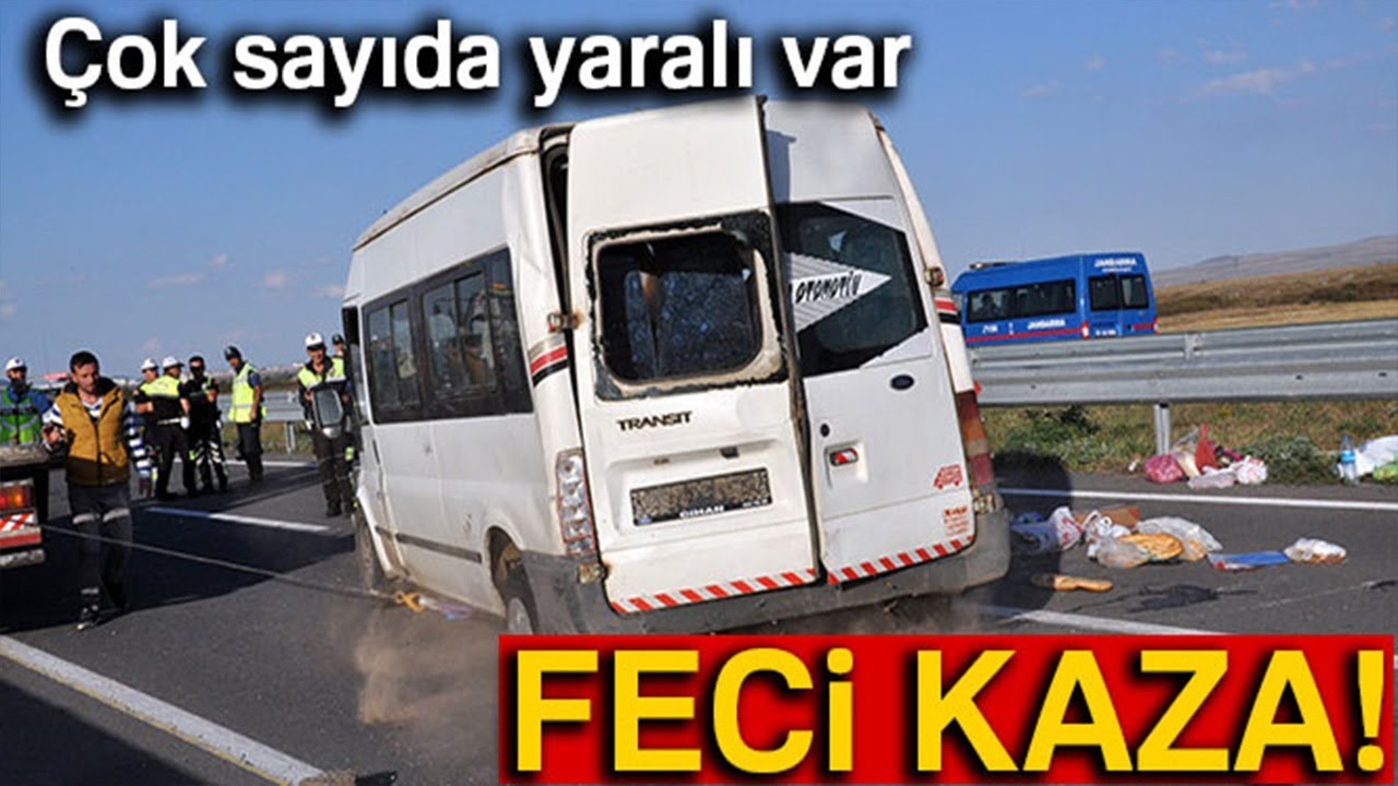 Kars’ta Arka Lastiği Patlayan Minibüs Takla Attı!